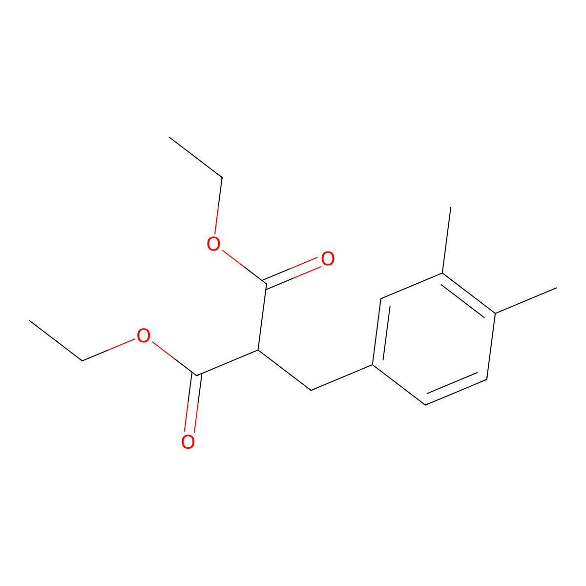 Diethyl 2-(3,4-dimethylbenzyl)malonate molecular structure, CAS 289902-87-0