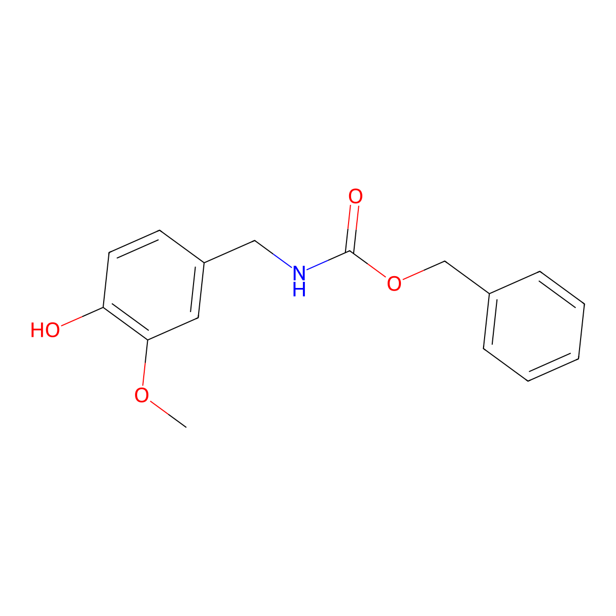 benzyl N-[(4-hydroxy-3-methoxyphenyl)methyl]carbamate molecular structure, CAS 289903-29-3
