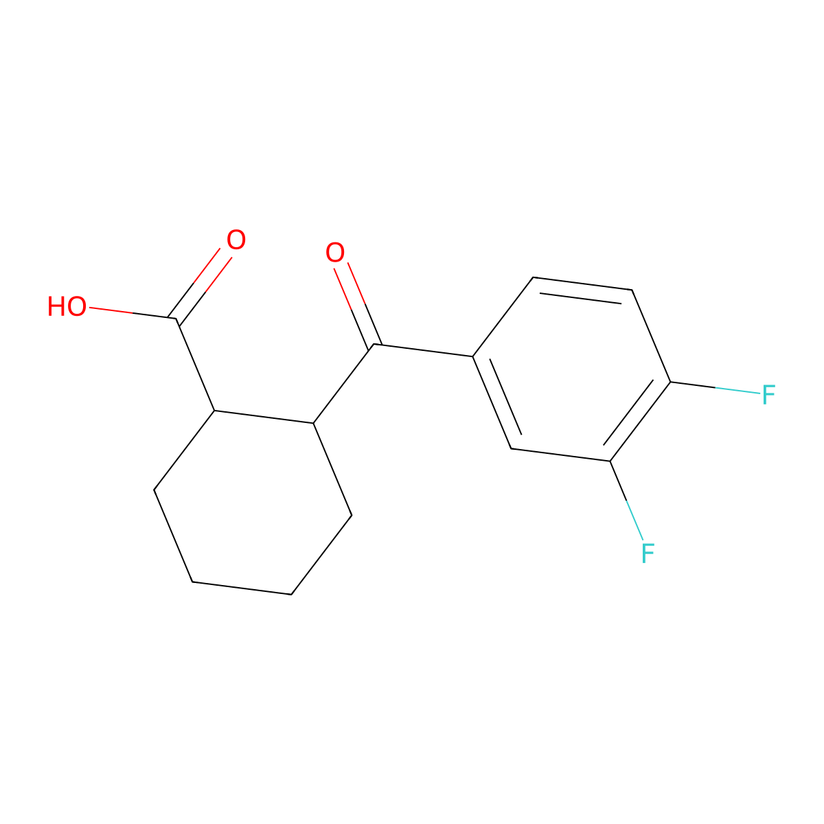 cis-2-(3,4-Difluorobenzoyl)cyclohexane-1-carboxylic acid molecular structure, CAS 289911-76-8