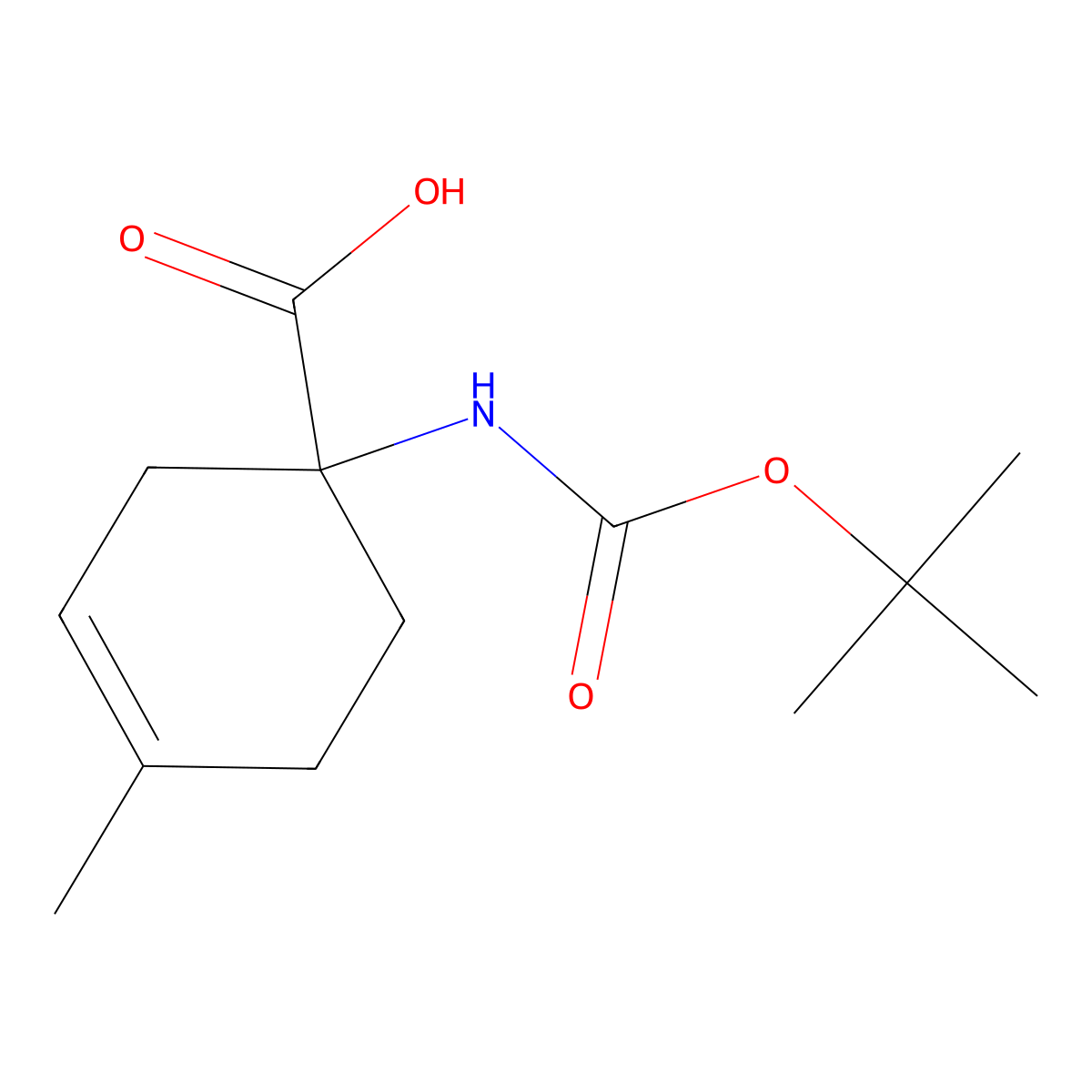 1-(Boc-amino)-4-methyl-cyclohex-3-ene-1-carboxylic acid molecular structure, CAS 289914-86-9
