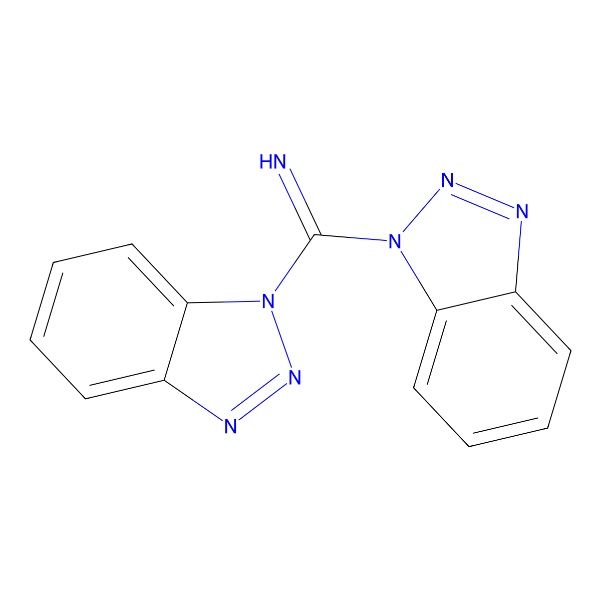 di(1H-benzo(d)(1,2,3)triazol-1-yl)methanimine molecular structure, CAS 28992-50-9