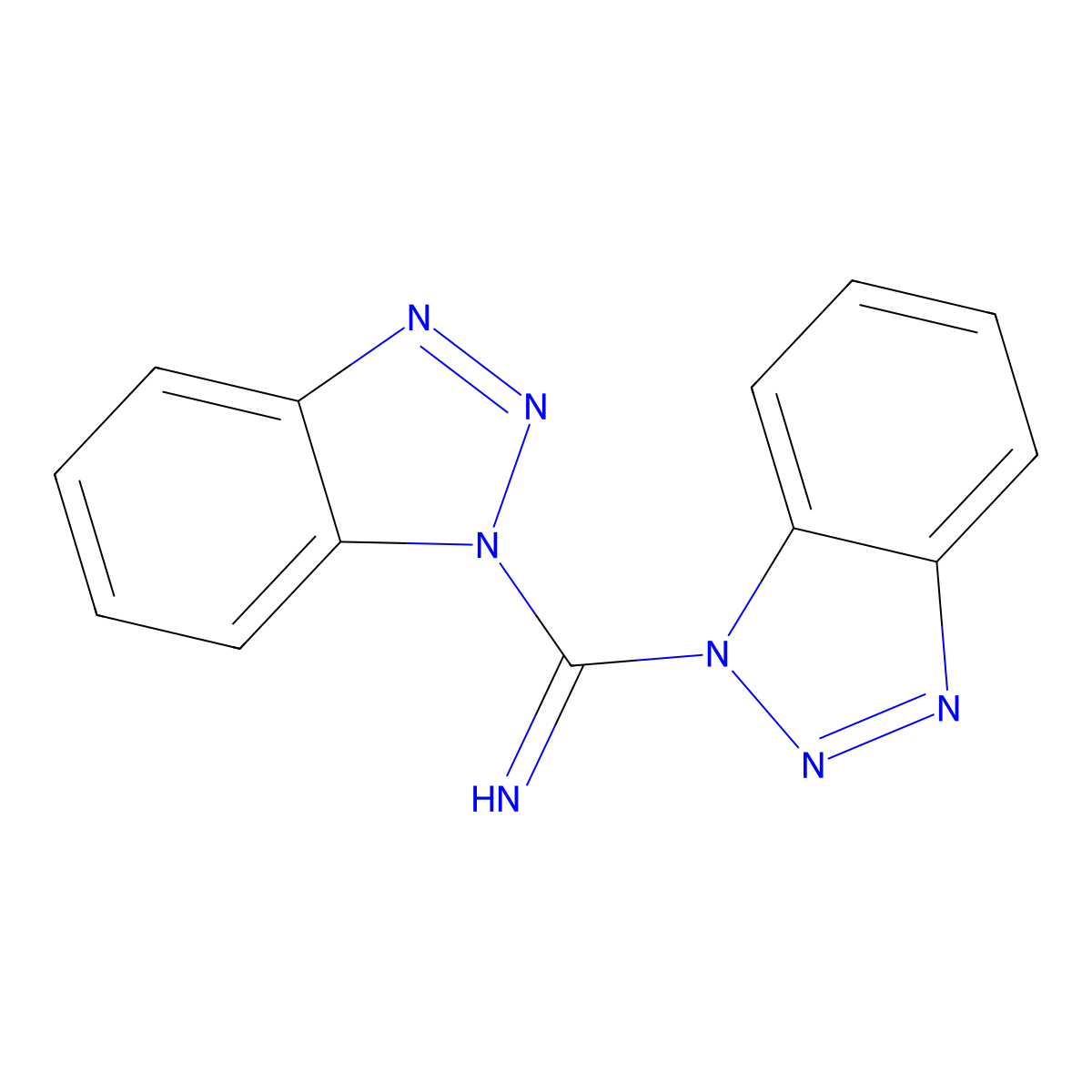 di(1H-benzo(d)(1,2,3)triazol-1-yl)methanimine molecular structure, CAS 28992-50-9