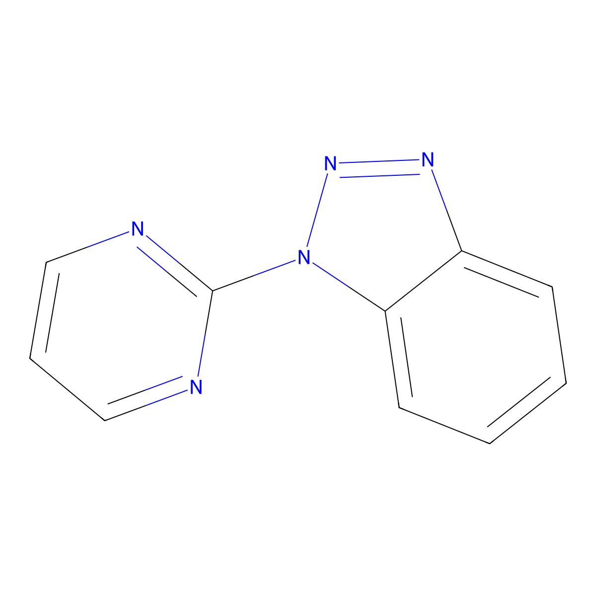 1-(Pyrimidin-2-yl)-1H-1,2,3-benzotriazole molecular structure, CAS 28992-82-7
