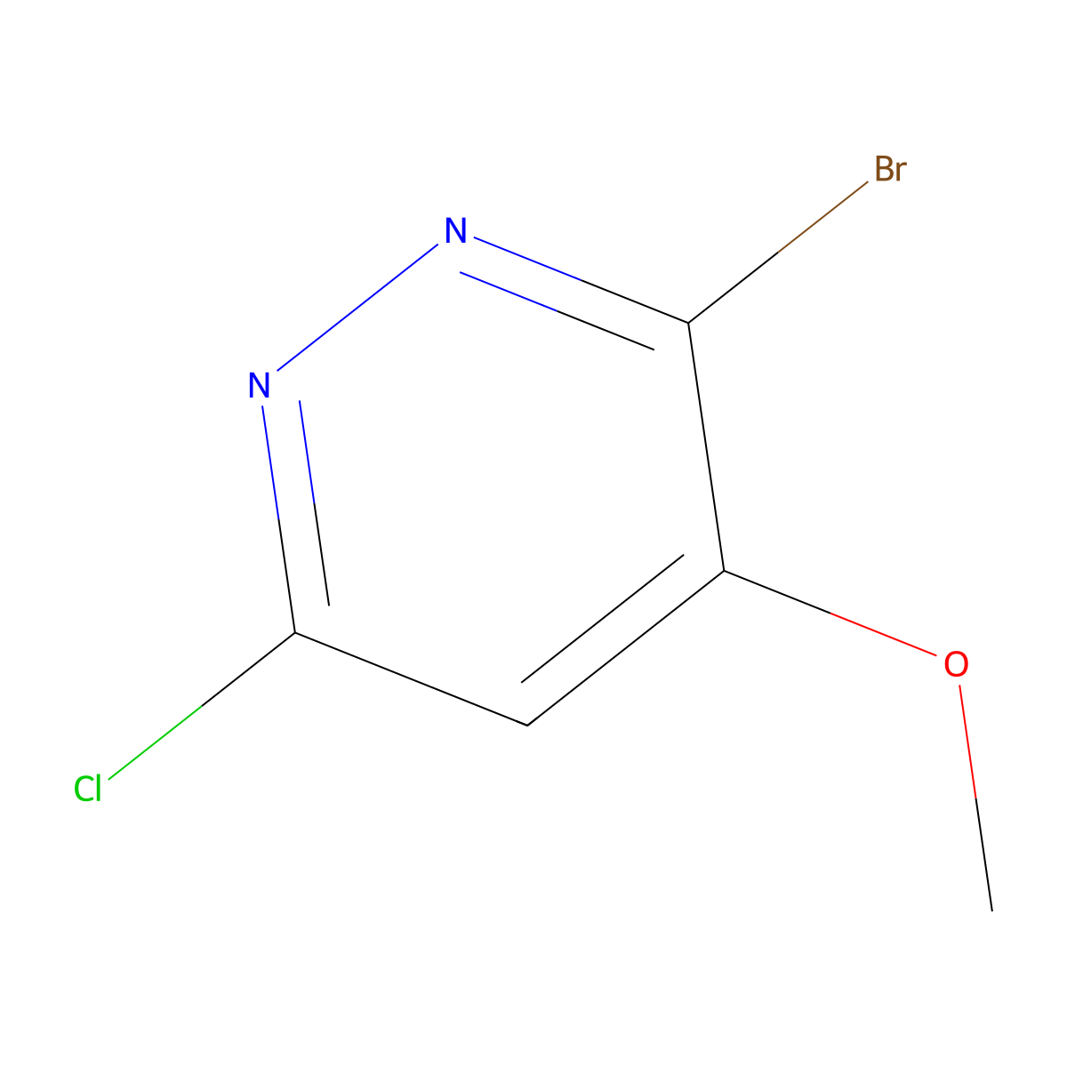 3-Bromo-6-chloro-4-methoxypyridazine molecular structure, CAS 2899213-85-3