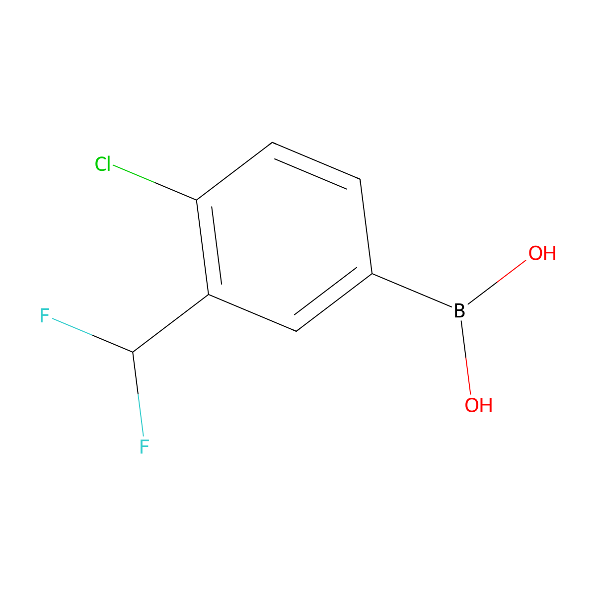 (4-Chloro-3-(difluoromethyl)phenyl)boronic acid molecular structure, CAS 2899272-28-5