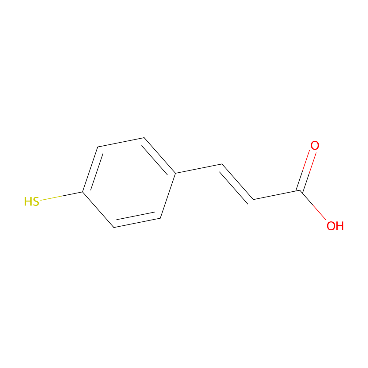 3-(4-Mercaptophenyl)acrylic acid molecular structure, CAS 28995-22-4