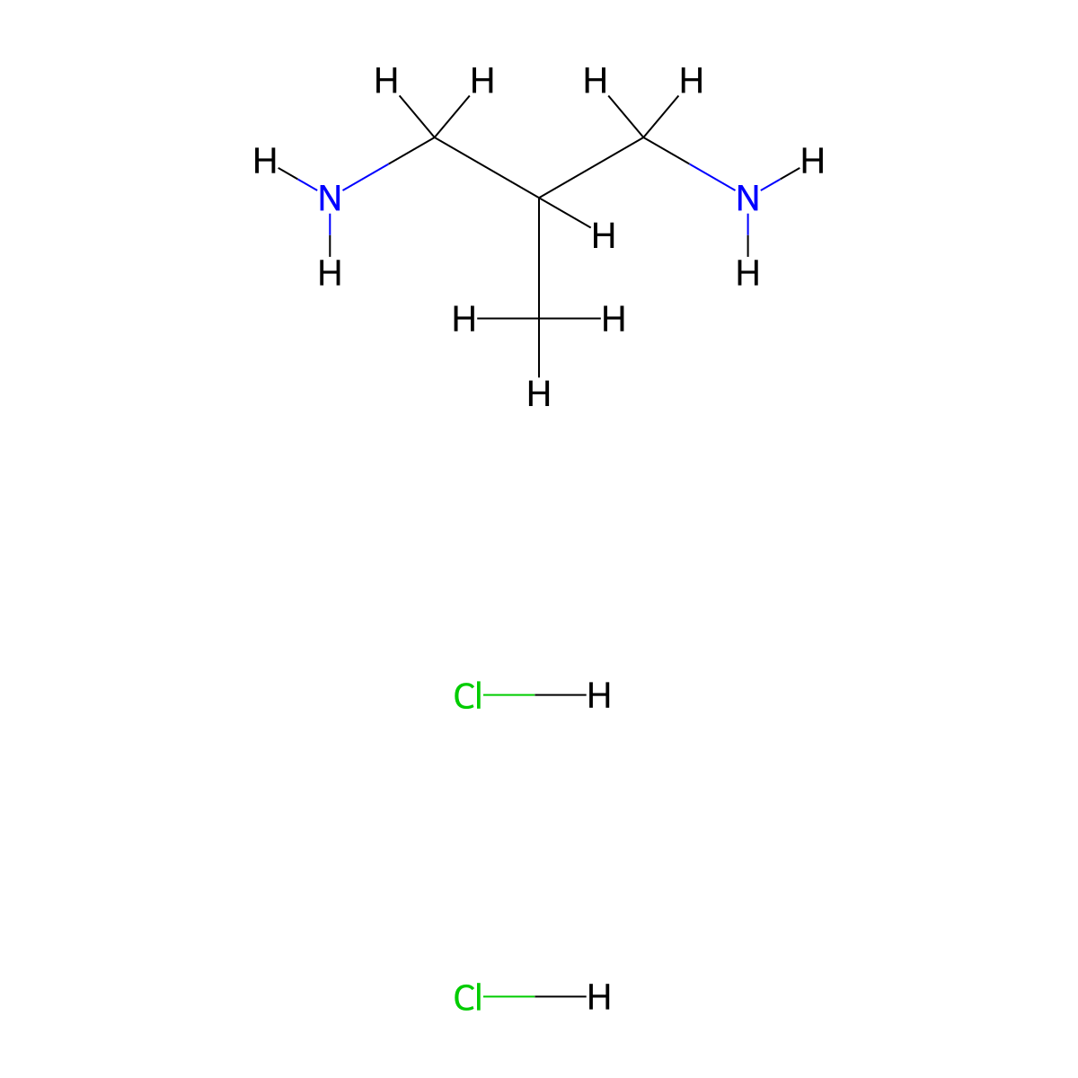 2-Methylpropane-1,3-diamine dihydrochloride molecular structure, CAS 28995-63-3