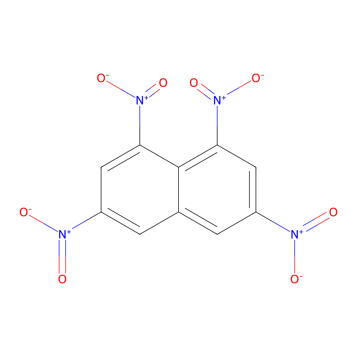 1,3,6,8-Tetranitronaphthalene molecular structure, CAS 28995-89-3