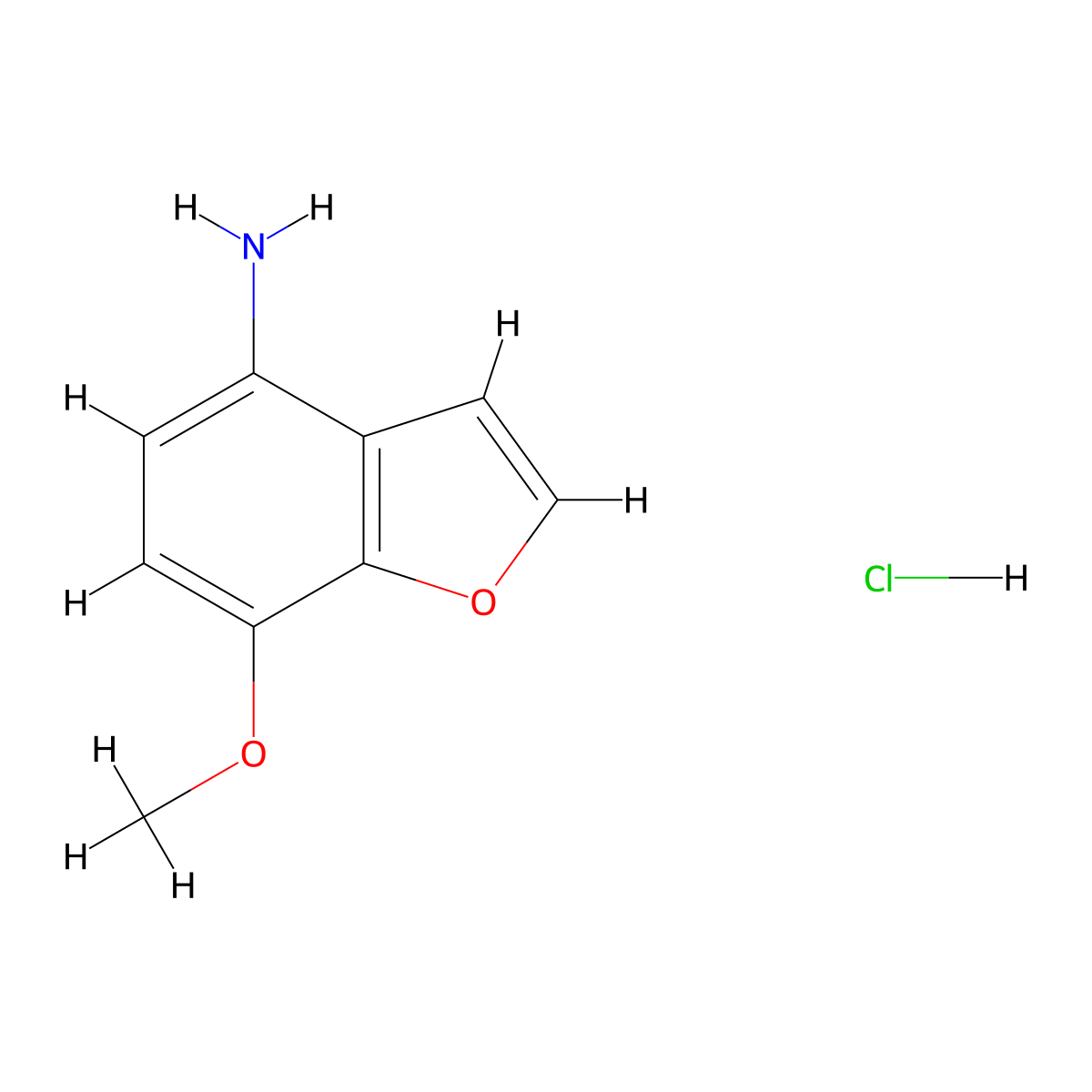 7-Methoxy-1-benzofuran-4-aminehydrochloride molecular structure, CAS 28996-89-6