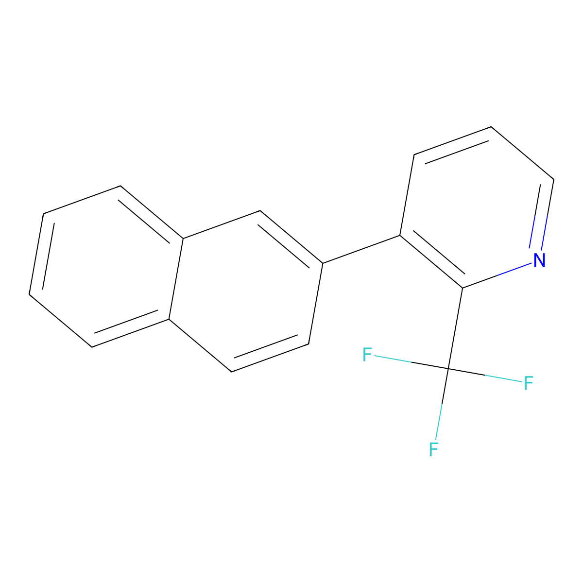 Pyridine, 3-(2-naphthalenyl)-2-(trifluoromethyl)- molecular structure, CAS 2899662-70-3