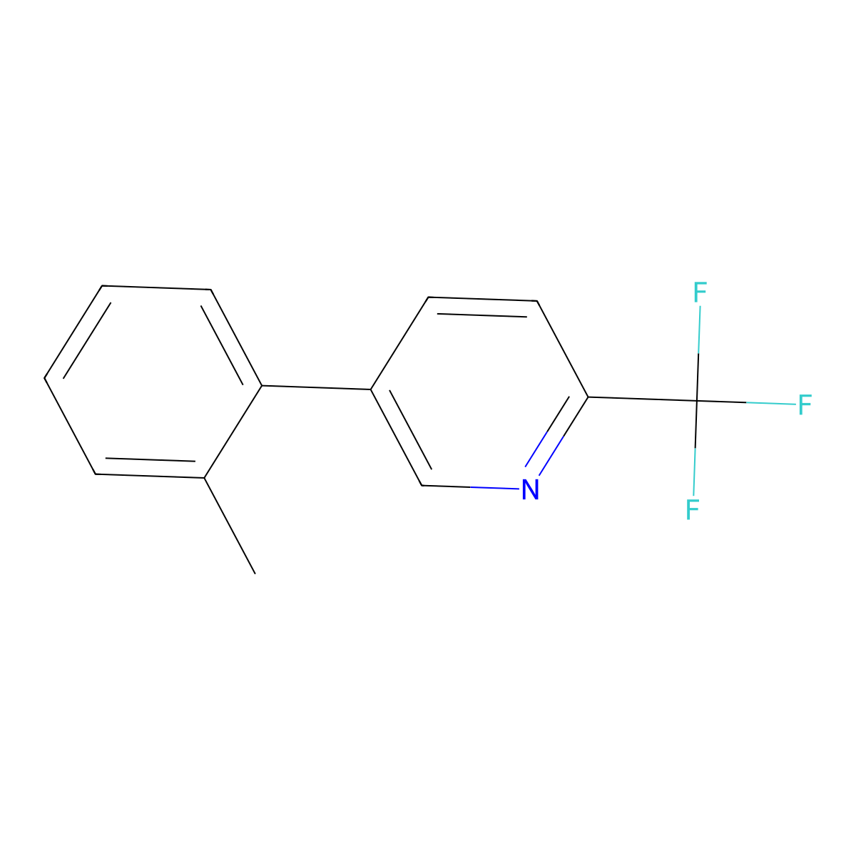5-(o-Tolyl)-2-(trifluoromethyl)pyridine molecular structure, CAS 2899662-75-8
