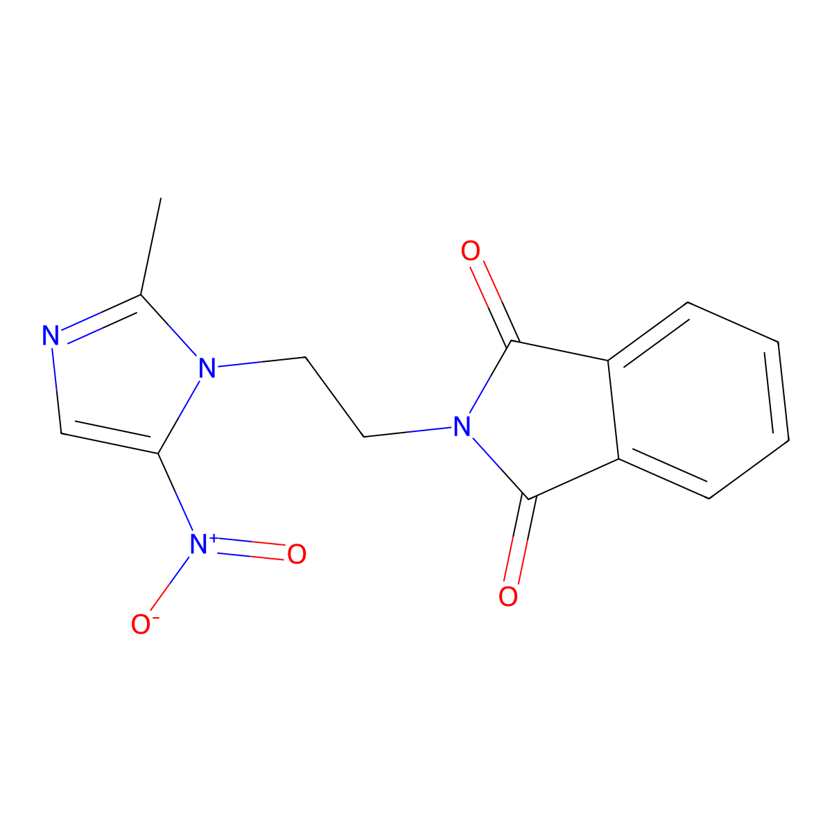 N-(2-(2-Methyl-5-nitro-1H-imidazol-1-yl)ethyl)phthalimide molecular structure, CAS 28997-31-1
