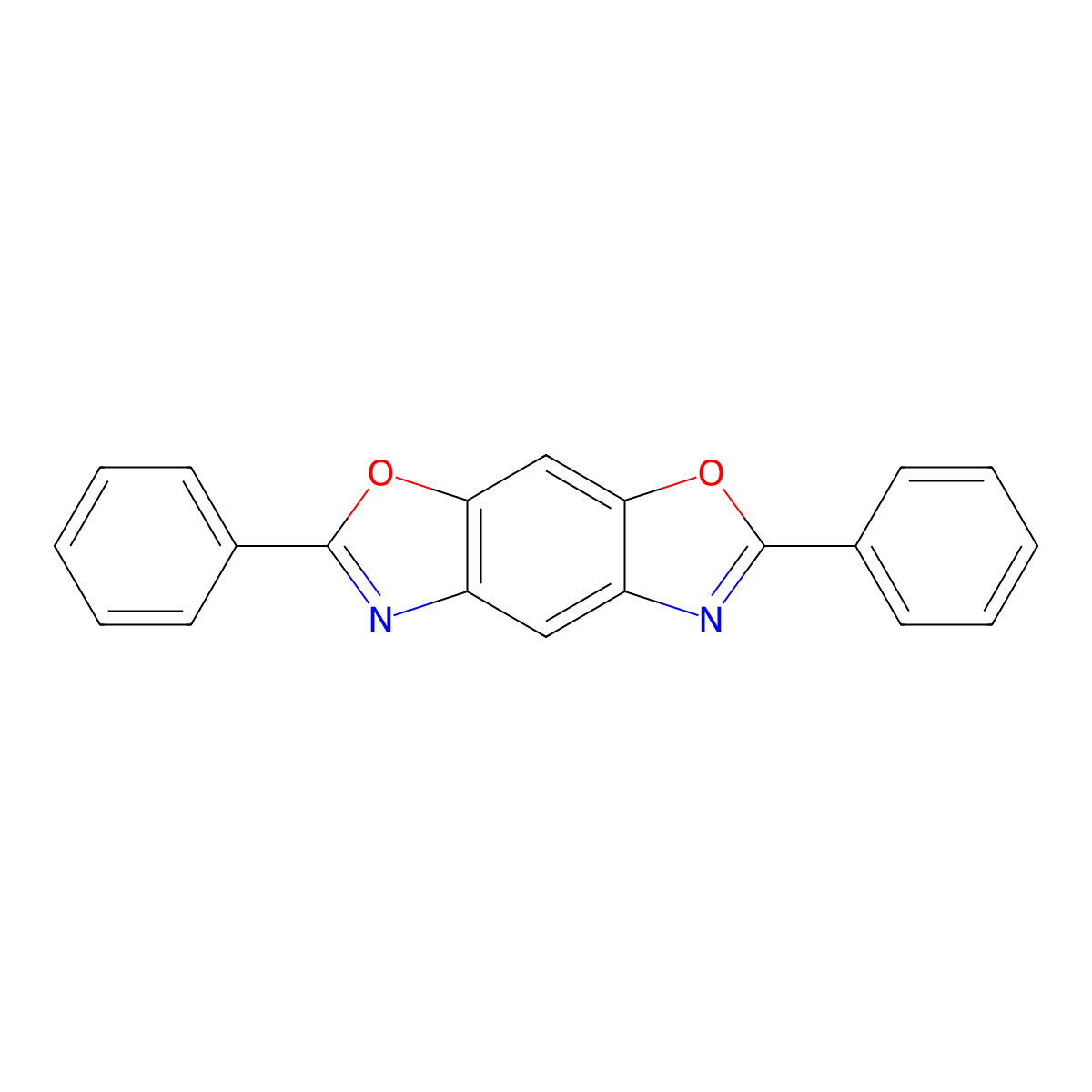 2,6-Diphenylbenzo[1,2-d:5,4-d']bisoxazole molecular structure, CAS 28999-67-9