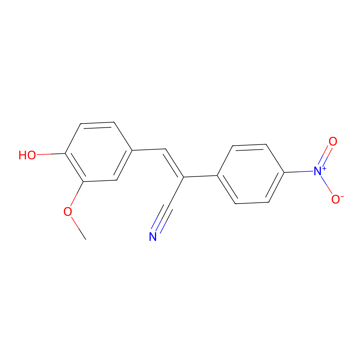 3-(4-Hydroxy-3-methoxyphenyl)-2-(4-nitrophenyl)prop-2-enenitrile molecular structure, CAS 2900-76-7