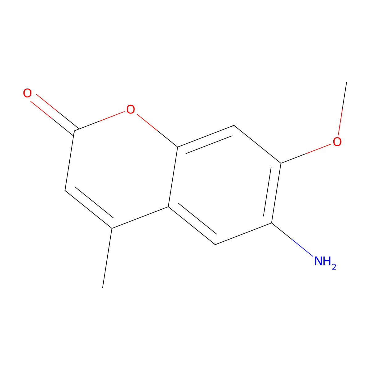 6-Amino-7-methoxy-4-methyl-2H-chromen-2-one molecular structure, CAS 29001-27-2
