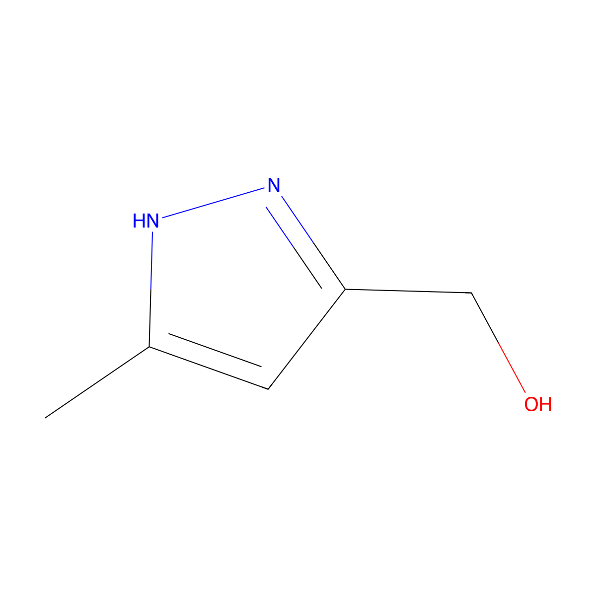 (3-methyl-1H-pyrazol-5-yl)methanol molecular structure, CAS 29004-73-7