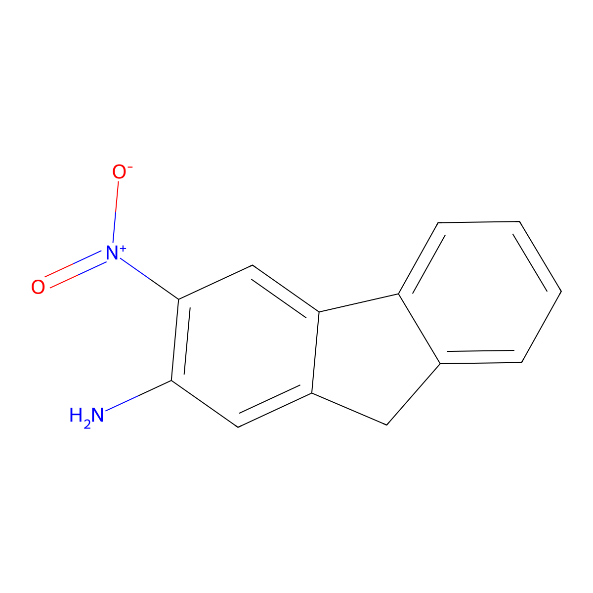 3-Nitro-9H-fluoren-2-amine molecular structure, CAS 29005-18-3