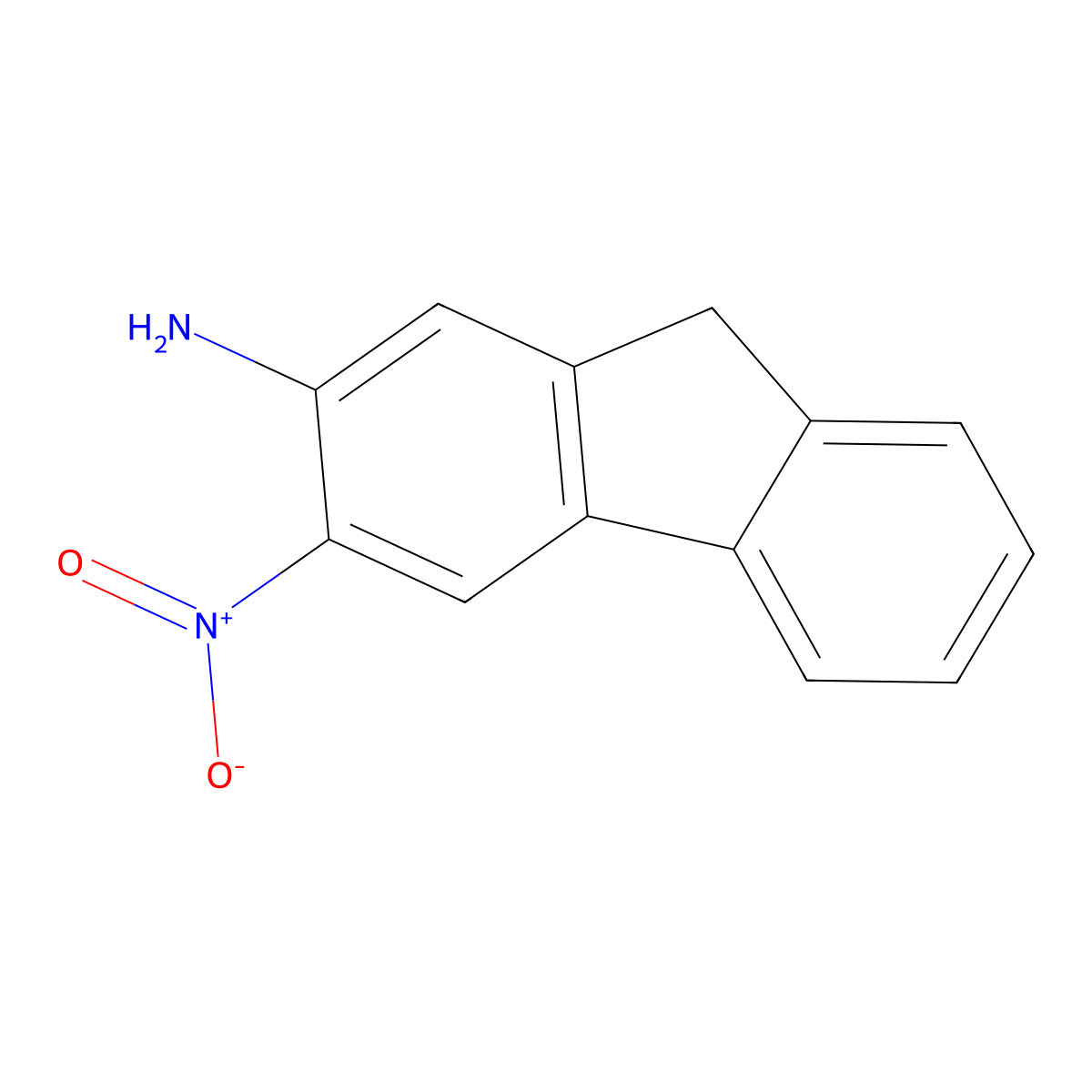 3-Nitro-9H-fluoren-2-amine molecular structure, CAS 29005-18-3