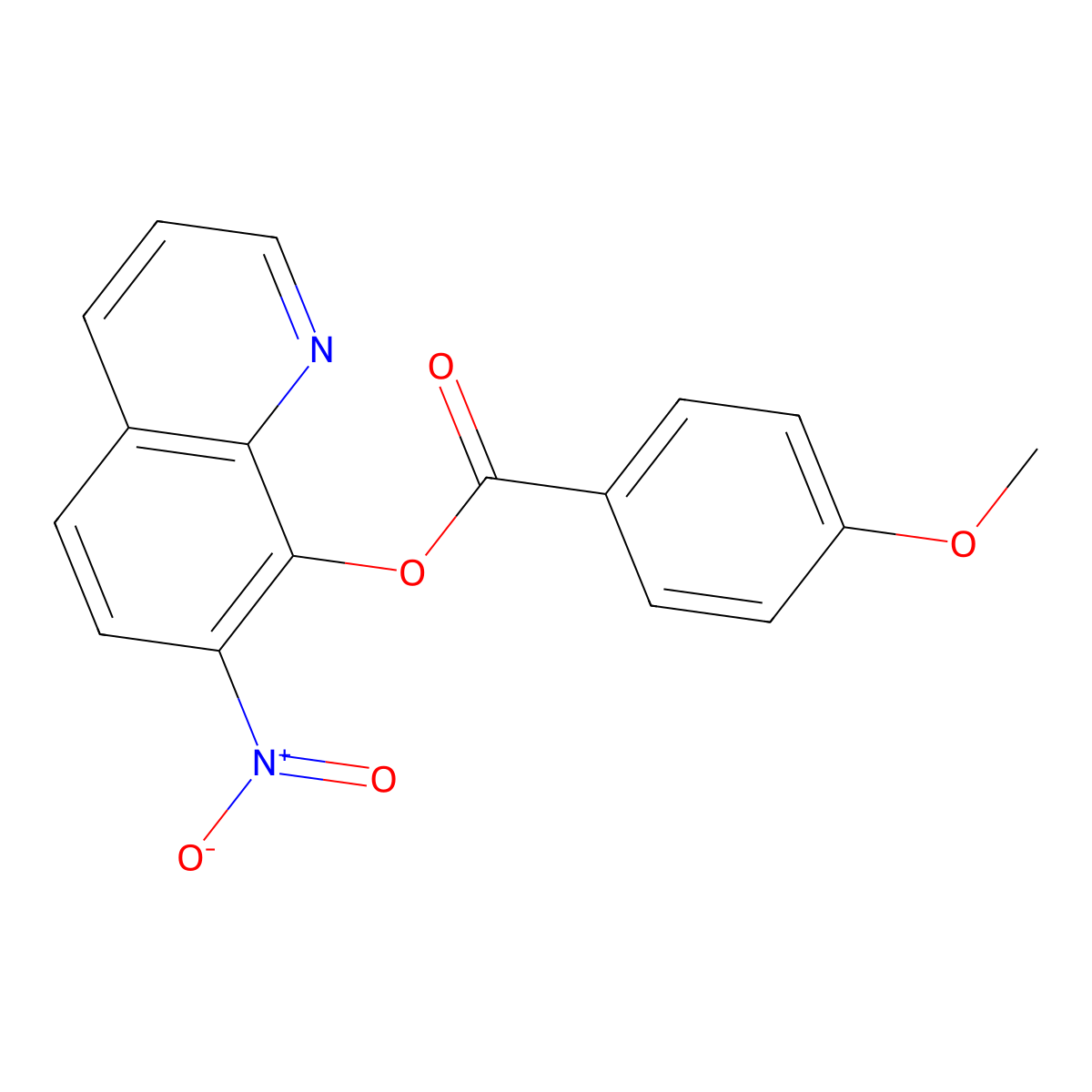p-Anisic acid, 7-nitro-8-quinolyl ester molecular structure, CAS 29007-16-7