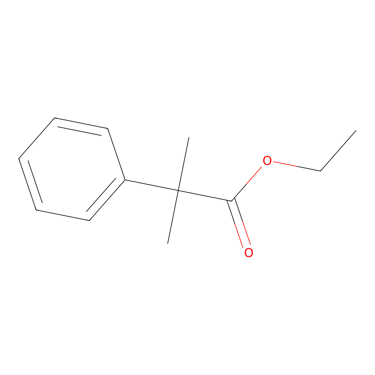 Benzeneacetic acid, alpha,alpha-dimethyl-, ethyl ester molecular structure, CAS 2901-13-5