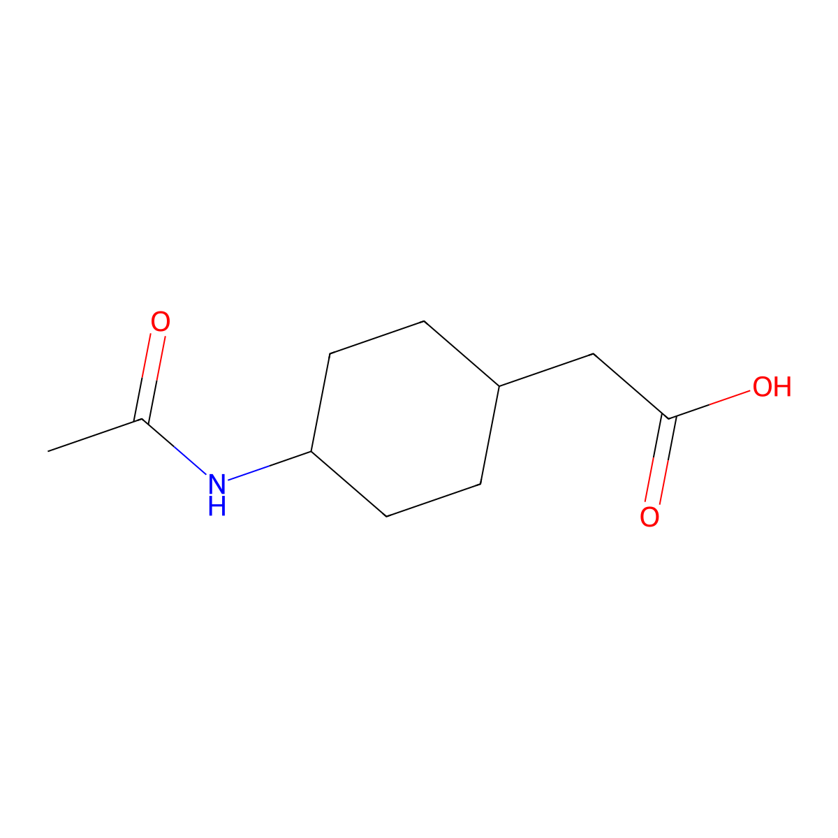 2-(4-Acetamidocyclohexyl)acetic acid molecular structure, CAS 2901-44-2