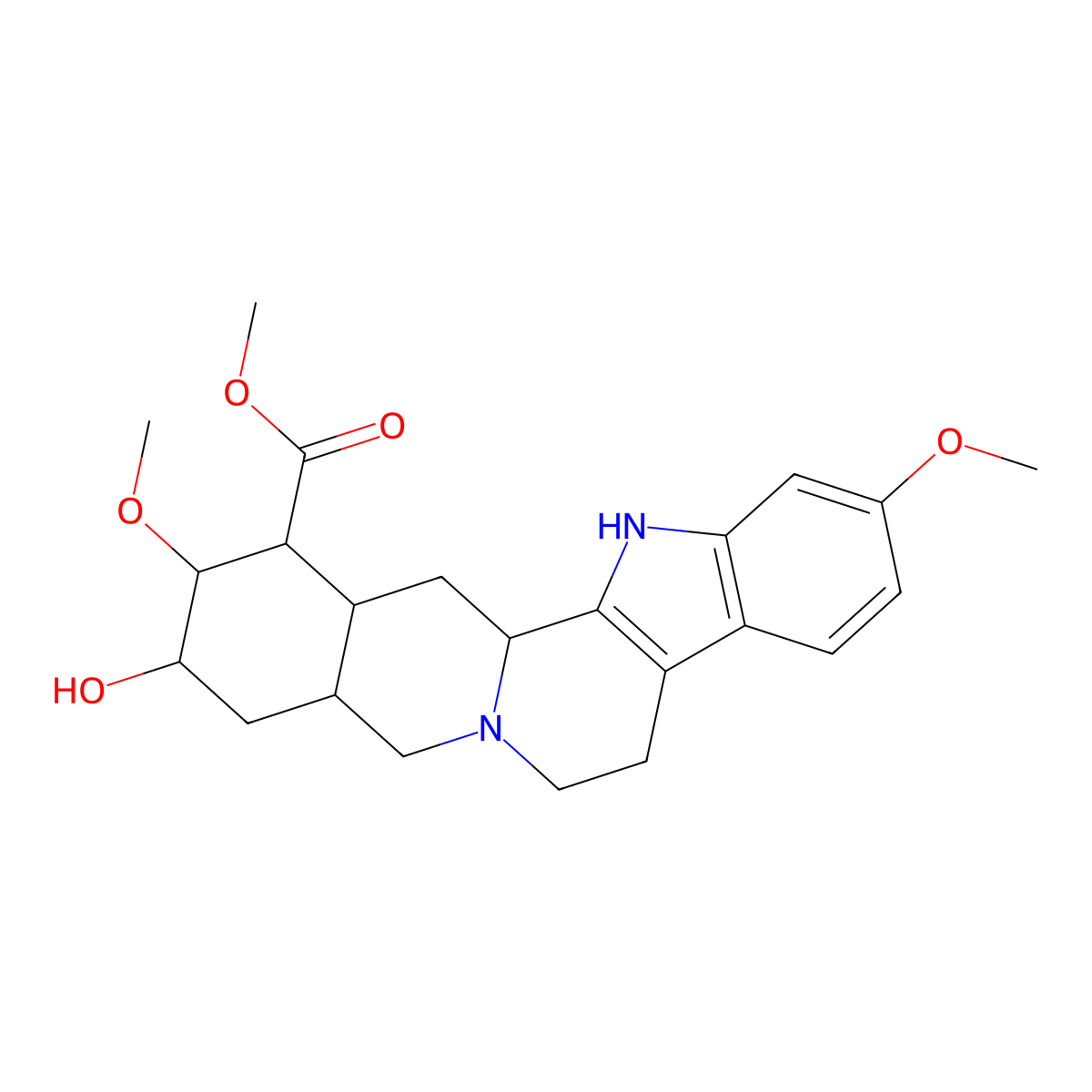 Methyl (3beta,16beta,17alpha,18beta,20alpha)-18-hydroxy-11,17-dimethoxyyohimban-16-carboxylate molecular structure, CAS 2901-66-8
