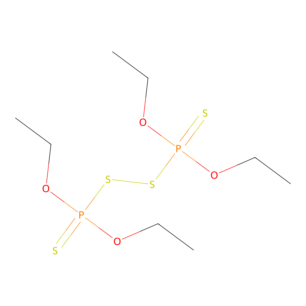 Thioperoxydiphosphoric acid ([(HO)2P(S)]2S2), OP,OP,OP',OP'-tetraethyl ester molecular structure, CAS 2901-90-8