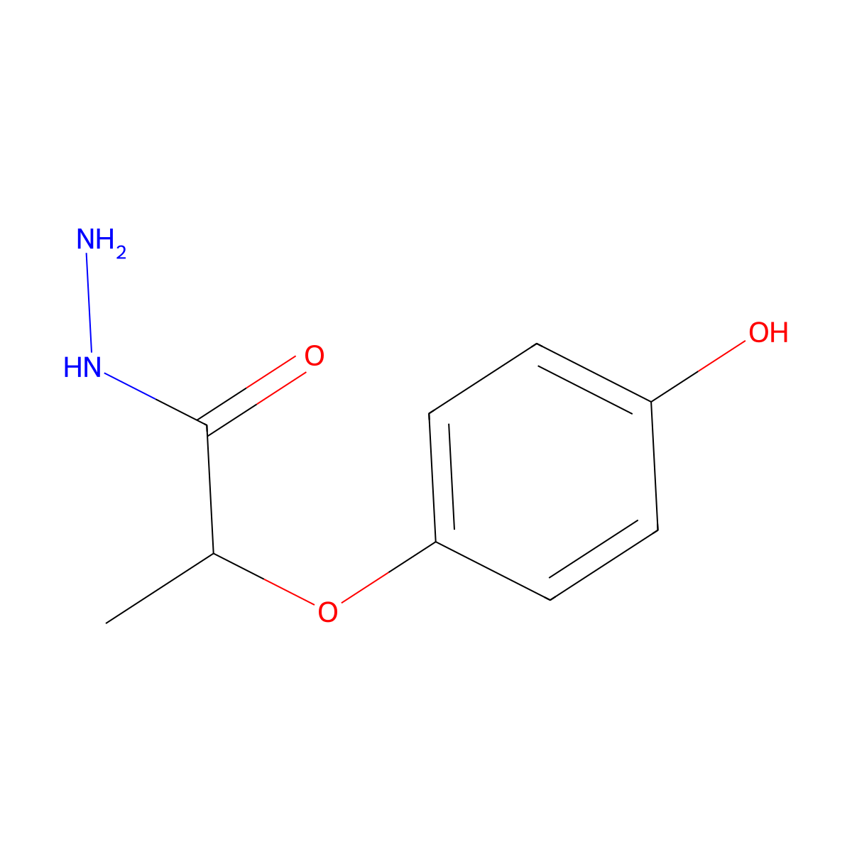 (2R)-2-(4-hydroxyphenoxy)propanehydrazide molecular structure, CAS 2901042-97-3