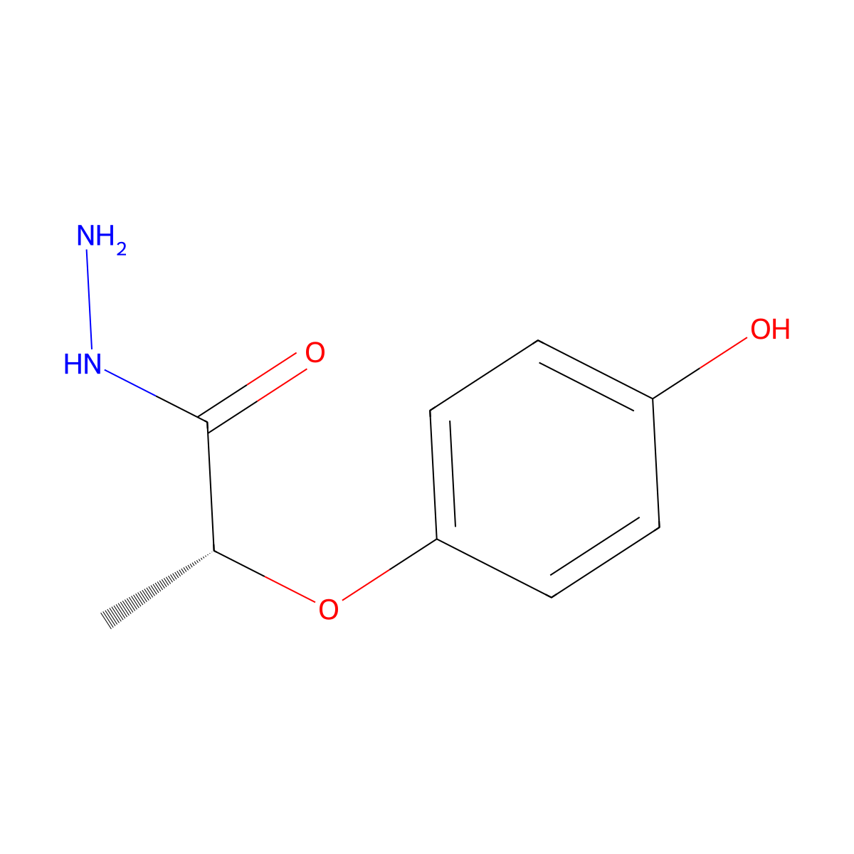 (2R)-2-(4-hydroxyphenoxy)propanehydrazide molecular structure, CAS 2901042-97-3
