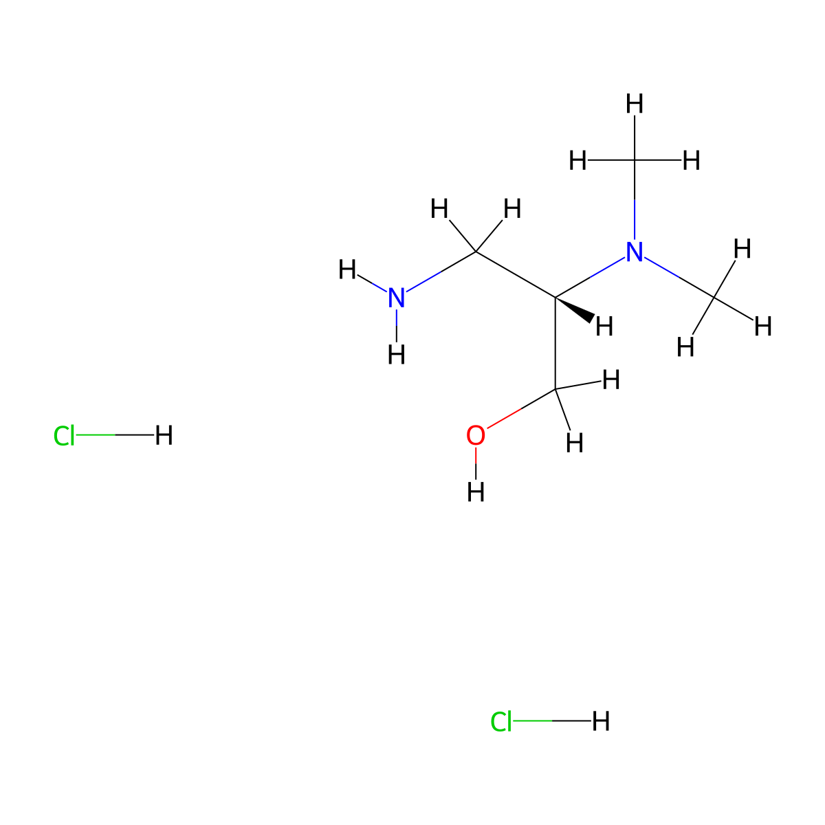 (2S)-3-amino-2-(dimethylamino)propan-1-ol dihydrochloride molecular structure, CAS 2901043-10-3