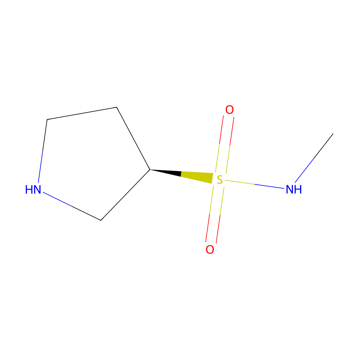 (3R)-N-methylpyrrolidine-3-sulfonamide molecular structure, CAS 2901043-20-5