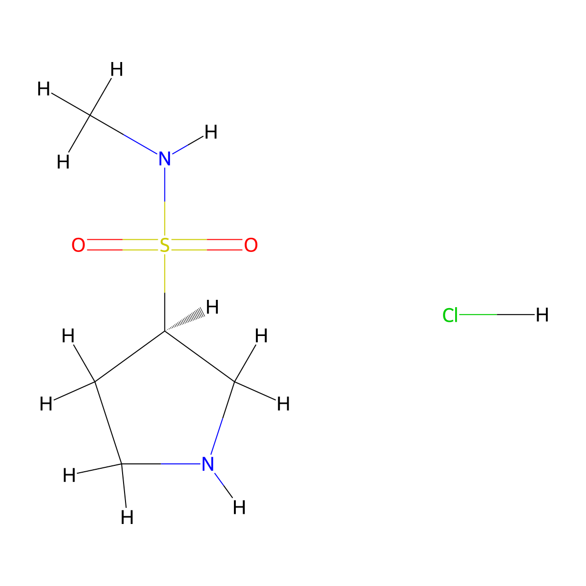 (3R)-N-methylpyrrolidine-3-sulfonamide hydrochloride molecular structure, CAS 2901043-21-6