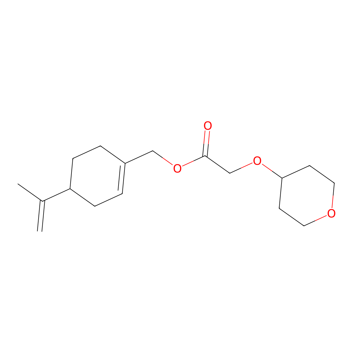 [(4S)-4-(prop-1-en-2-yl)cyclohex-1-en-1-yl]methyl 2-(oxan-4-yloxy)acetate molecular structure, CAS 2901043-36-3