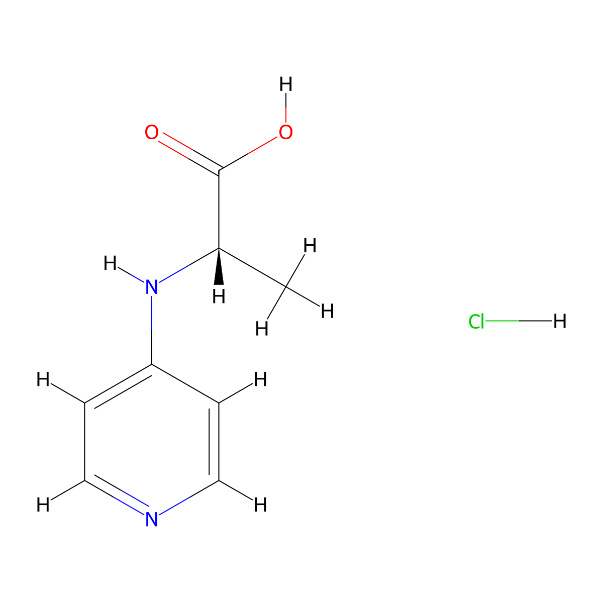 (2S)-2-[(pyridin-4-yl)amino]propanoic acid hydrochloride molecular structure, CAS 2901043-39-6