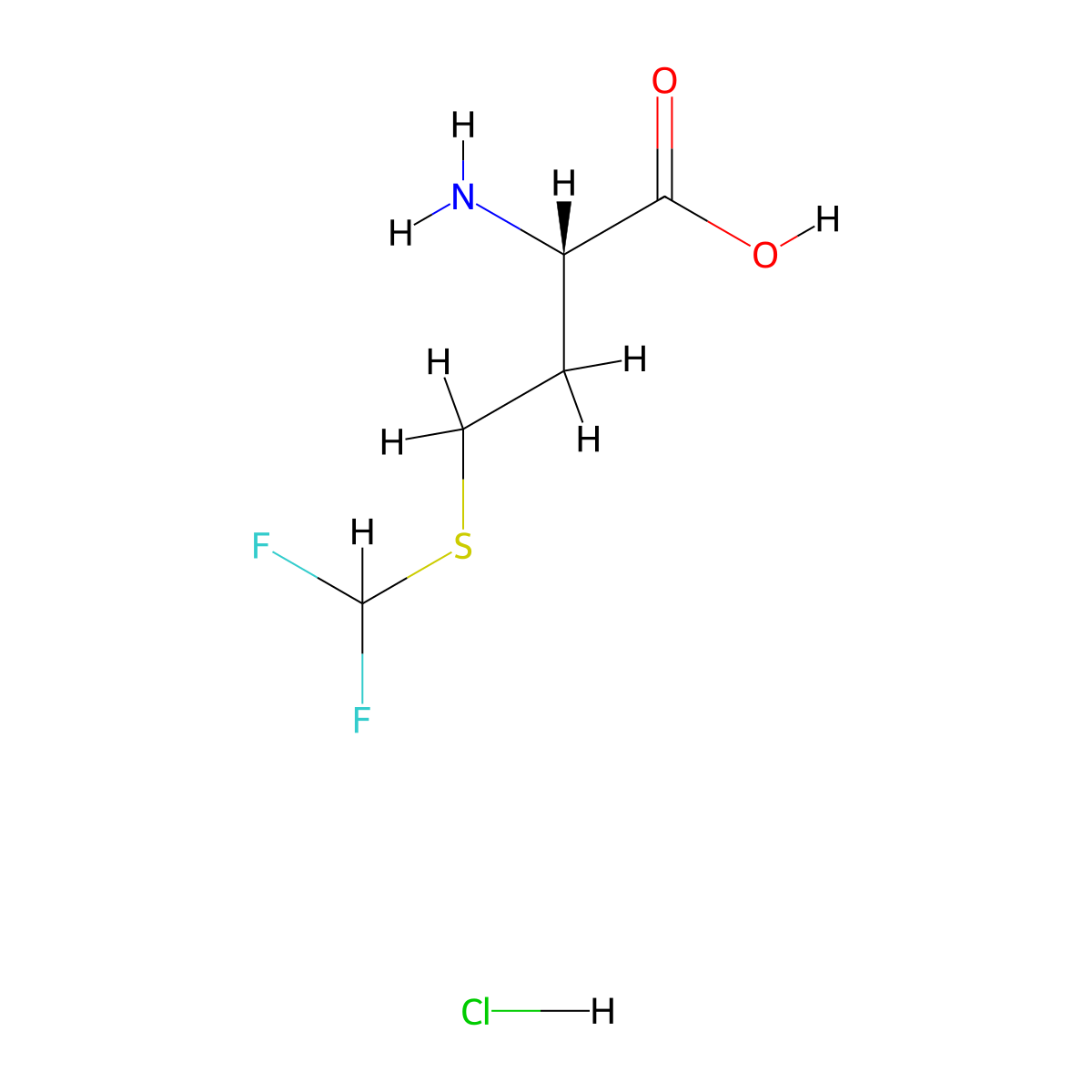 (2S)-2-amino-4-[(difluoromethyl)sulfanyl]butanoic acid hydrochloride molecular structure, CAS 2901043-44-3