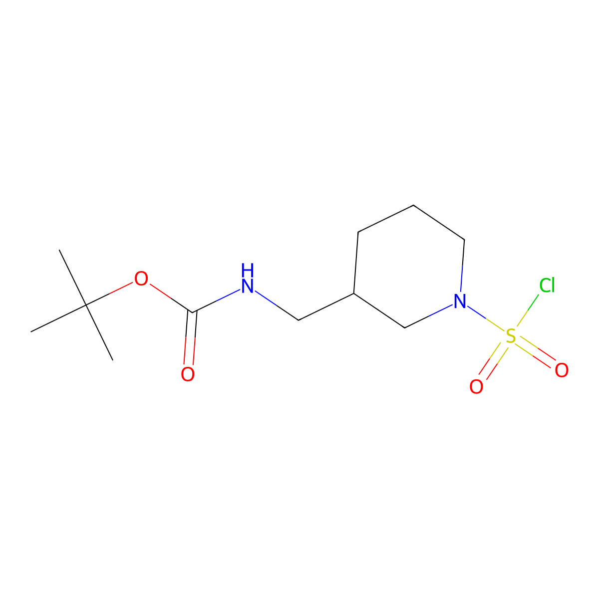 tert-butyl N-{[(3R)-1-(chlorosulfonyl)piperidin-3-yl]methyl}carbamate molecular structure, CAS 2901043-73-8