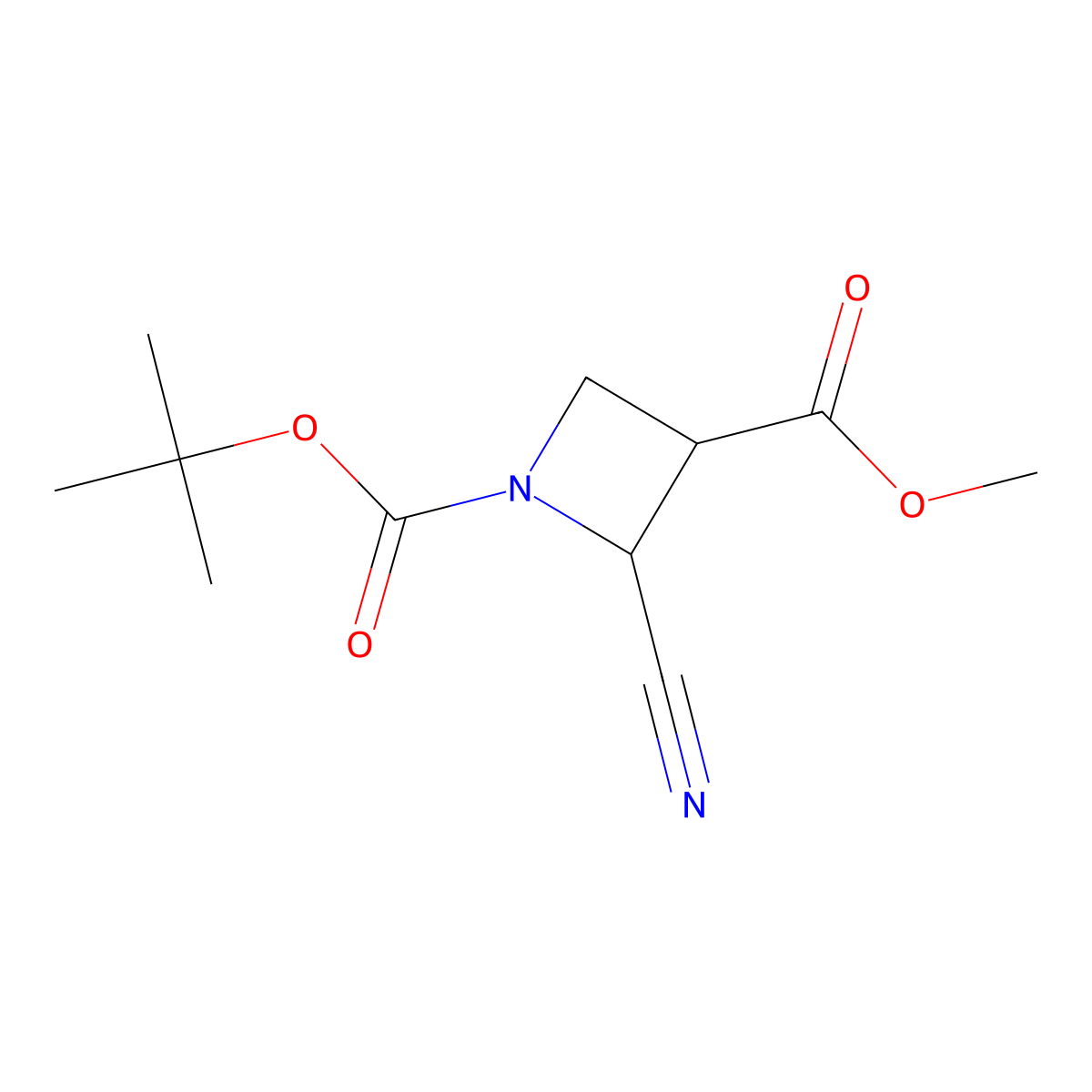 rac-1-tert-butyl 3-methyl (2R,3R)-2-cyanoazetidine-1,3-dicarboxylate molecular structure, CAS 2901043-87-4