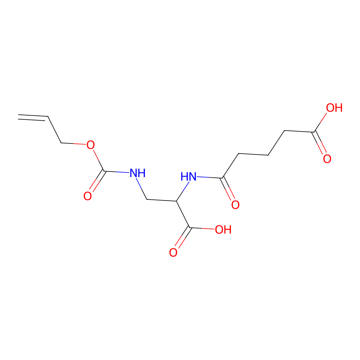 4-{[(1S)-1-carboxy-2-{[(prop-2-en-1-yloxy)carbonyl]amino}ethyl]carbamoyl}butanoic acid molecular structure, CAS 2901044-05-9