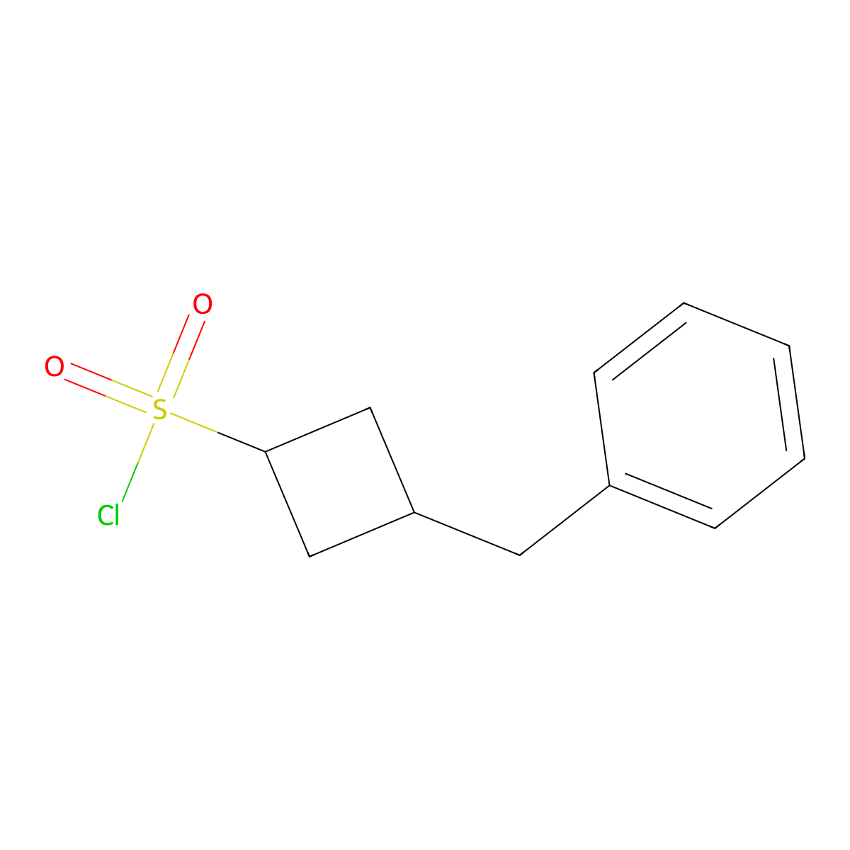 Rac-(1s,3r)-3-benzylcyclobutane-1-sulfonyl chloride molecular structure, CAS 2901044-12-8