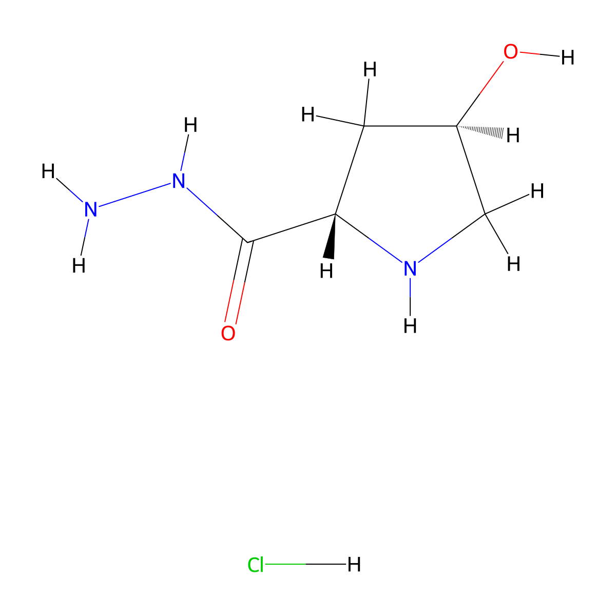 (2S,4R)-4-hydroxypyrrolidine-2-carbohydrazide hydrochloride molecular structure, CAS 2901044-17-3