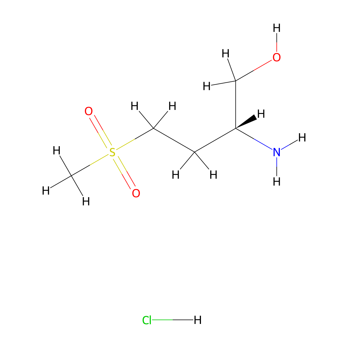 (2R)-2-amino-4-methanesulfonylbutan-1-ol hydrochloride molecular structure, CAS 2901044-26-4