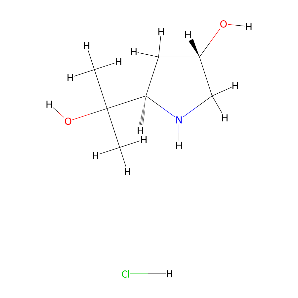 (3S,5R)-5-(2-hydroxypropan-2-yl)pyrrolidin-3-ol hydrochloride molecular structure, CAS 2901044-39-9