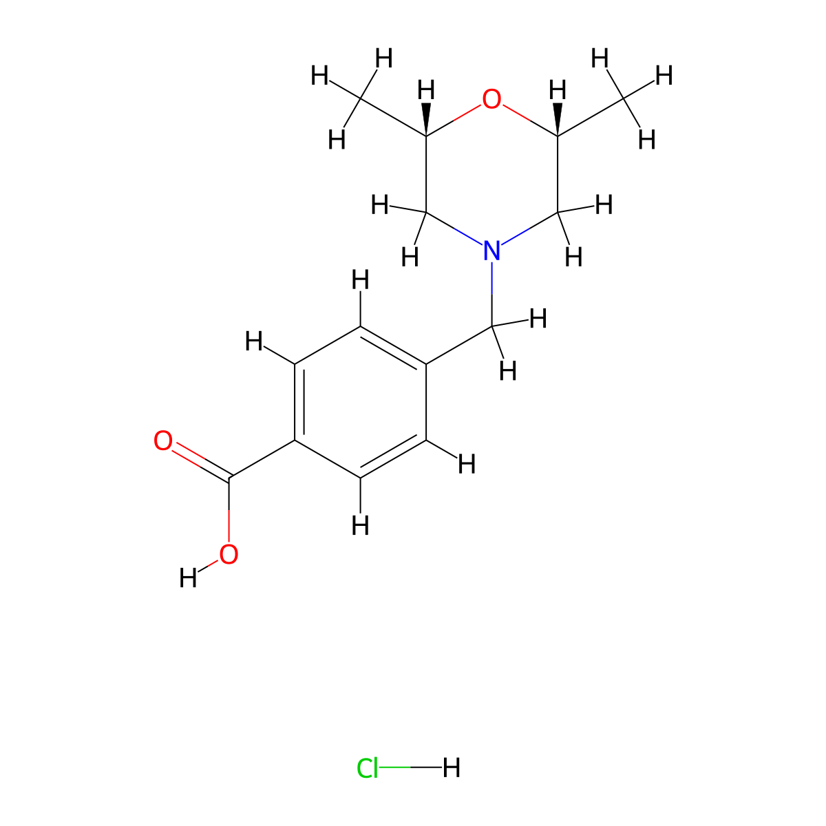 4-(((2R,6S)-2,6-dimethylmorpholin-4-yl)methyl)benzoic acid hydrochloride molecular structure, CAS 2901044-47-9