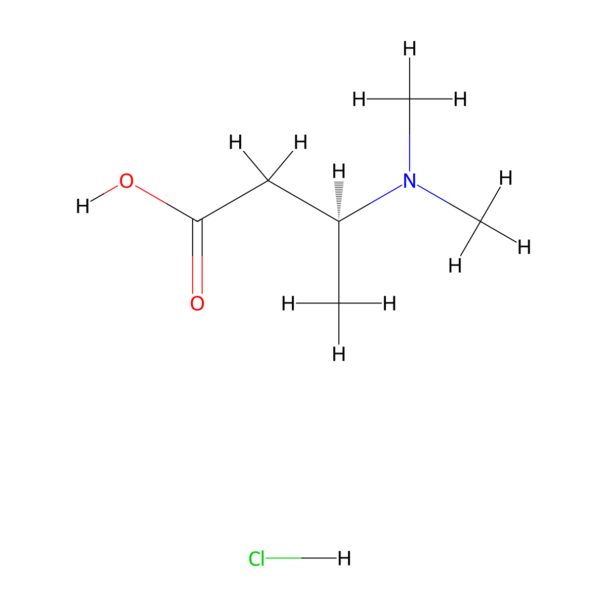 (3S)-3-(dimethylamino)butanoic acid hydrochloride molecular structure, CAS 2901044-55-9
