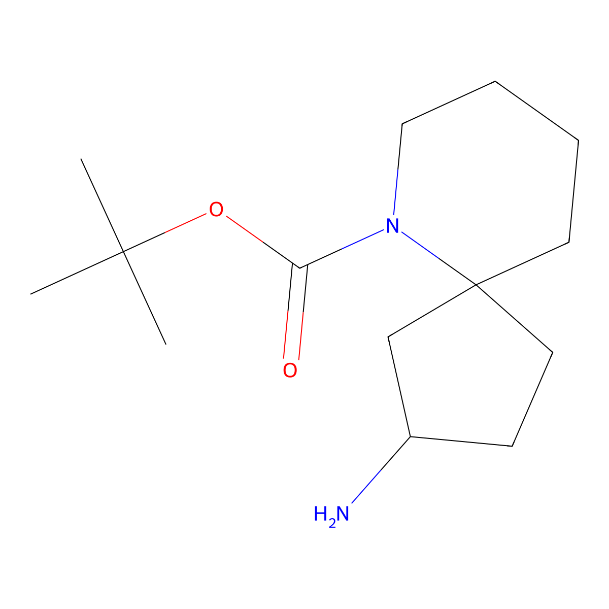 rac-tert-butyl (2R,5R)-2-amino-6-azaspiro[4.5]decane-6-carboxylate molecular structure, CAS 2901044-58-2