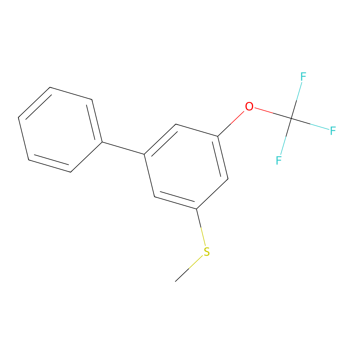Methyl(5-(trifluoromethoxy)-[1,1'-biphenyl]-3-yl)sulfane molecular structure, CAS 2901065-11-8