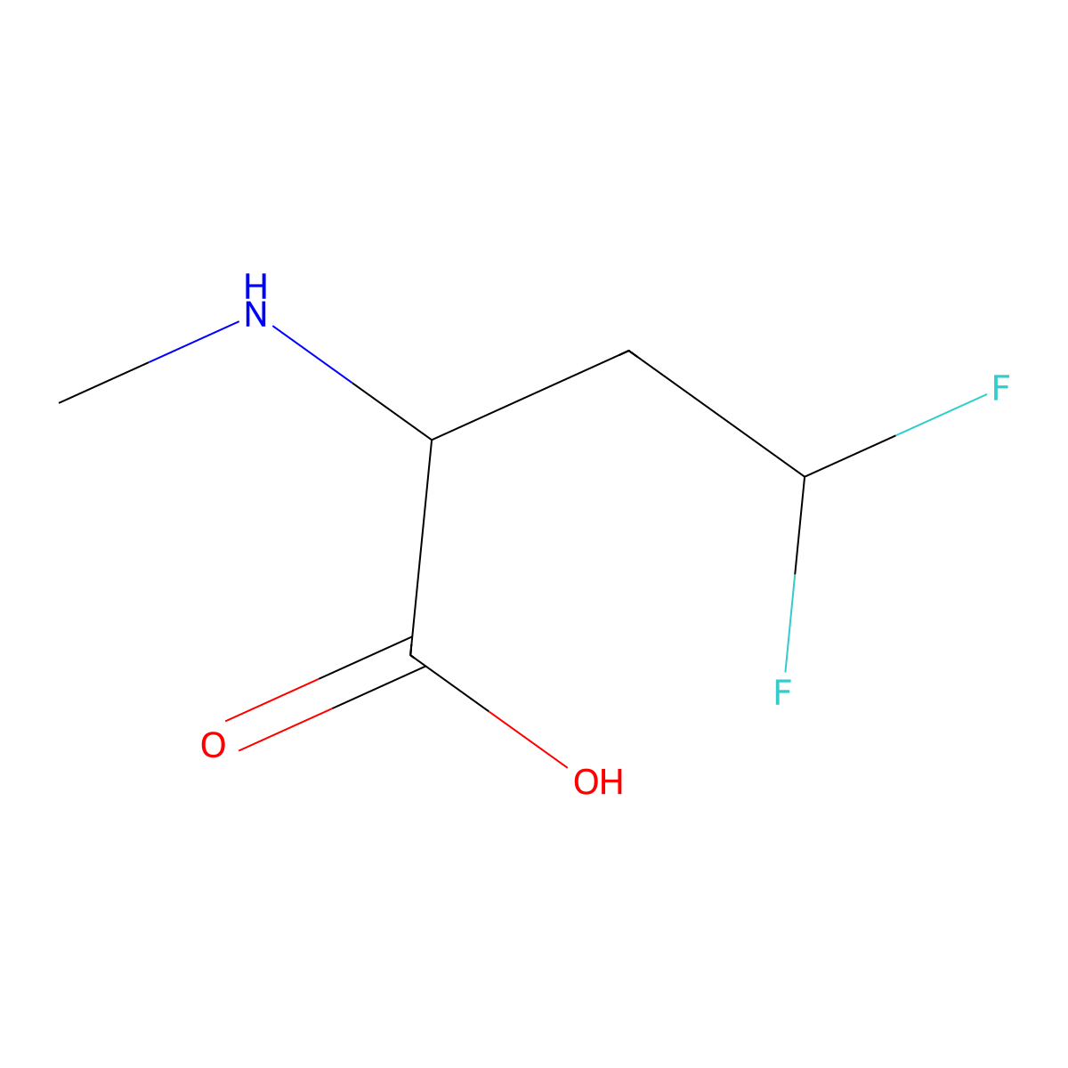 4,4-Difluoro-2-(methylamino)butanoic acid molecular structure, CAS 2901065-12-9