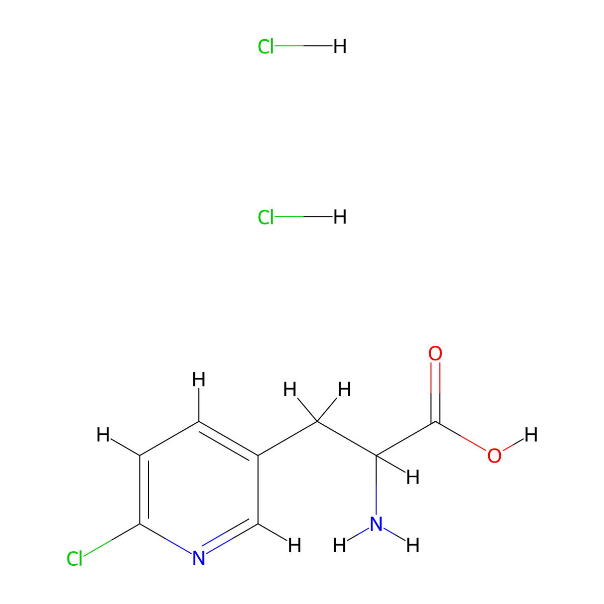 2-Amino-3-(6-chloropyridin-3-yl)propanoic acid dihydrochloride molecular structure, CAS 2901065-14-1