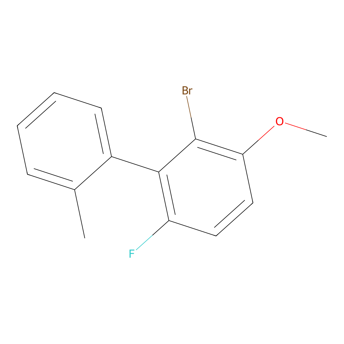 2-Bromo-6-fluoro-3-methoxy-2'-methyl-1,1'-biphenyl molecular structure, CAS 2901065-16-3