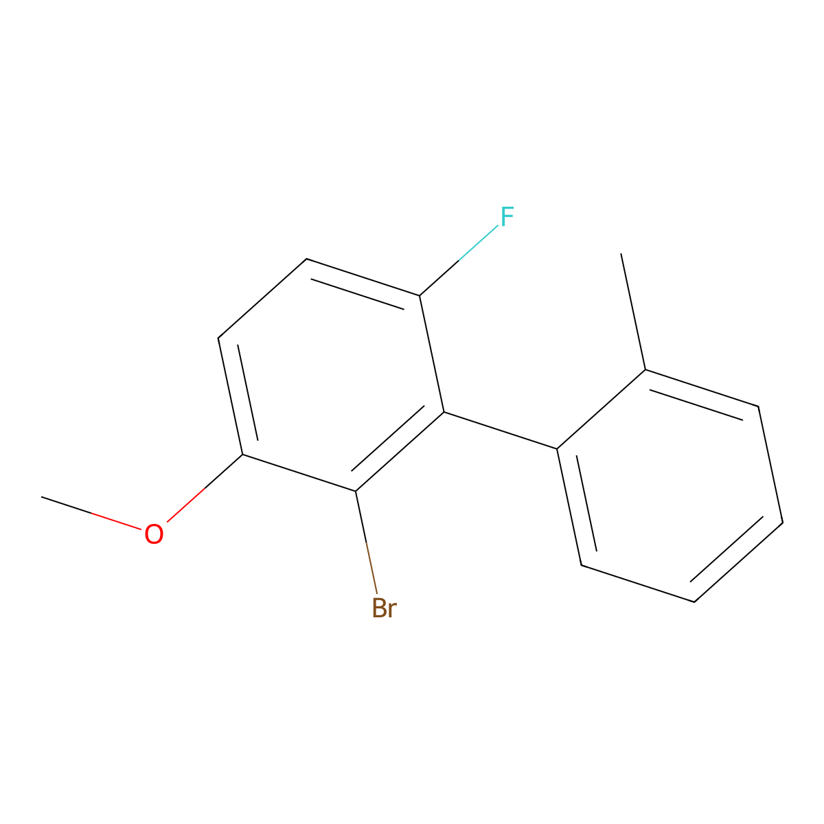2-Bromo-6-fluoro-3-methoxy-2'-methyl-1,1'-biphenyl molecular structure, CAS 2901065-16-3
